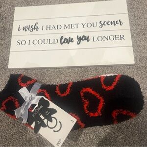 Valentines 💌 lot of Woman’s  Socks and wood sign